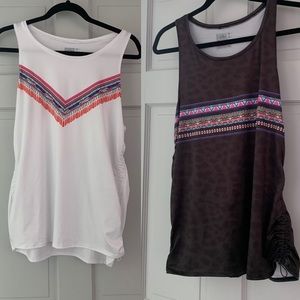 2 EUC Lucky in Love workout material tennis tanks XL
